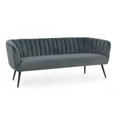Canapea 3 locuri picioare fier negru tapitata cu catifea gri Avril 178 cm x 71 cm x 69 h x 43 h1 x 66 h2