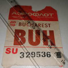 BILET VECHI AVION AEROFLOT - BUCHAREST BUH