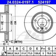 Disc frana BMW Seria 1 (E87) (2003 - 2013) ATE 24.0324-0197.1