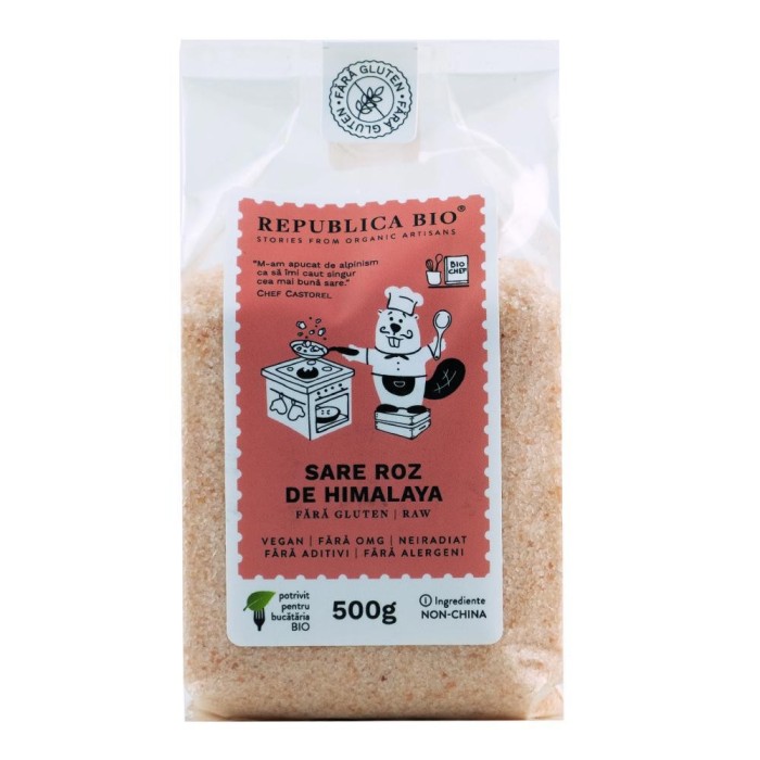 Sare Roz de Himalaya Fina Fara Gluten 500 grame Republica Bio
