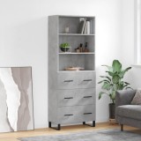 vidaXL Dulap &icirc;nalt, gri beton, 69,5x34x180, lemn compozit