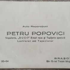 Reclama interbelica Auto Reparatiuni Petru Popovici, Brasov