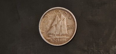 Canada - 10 cent 1942 - argint. foto
