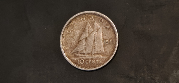 Canada - 10 cent 1942 - argint.
