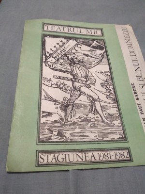 PLIANT TEATRU RSR STAGIUNEA 1982 TEATRUL MIC DIAVOLUL SI BUNUL DUMNEZEU foto