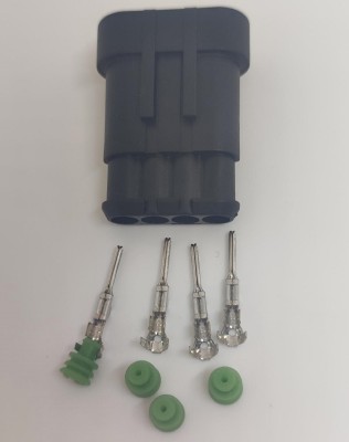 Set conector cablu Superseal 1.5 tata mufa 4 pin 4 pini inclusi + 4 garnituri incluse IP67 TE Connectivity 282106-1-SET-M foto