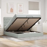 VidaXL Cadru de pat otoman cu saltele Gri deschis 180x200cm catifea