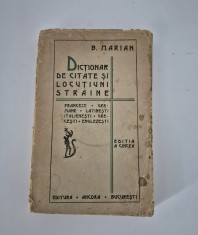 Carte veche Barbu Marian Dictionar de citate si locutiuni straine