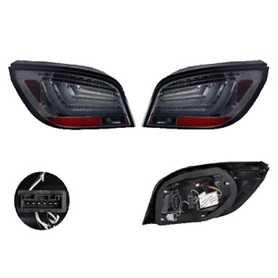 Set stopuri Spate Bmw 5 (E60), 06.2003-03.2007, Sedan, partea Stanga+Dreapta, LED; alb, fumuriu, transparent; tuning; Omologare: ECE, Taiwan foto