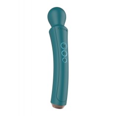 Vibrator The Curved Wand, 10 Moduri Vibratii, 3 Viteze, Silicon, USB, Verde, 27 cm