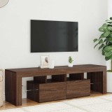 vidaXL Comodă TV cu lumini LED, stejar maro, 140x36,5x40 cm