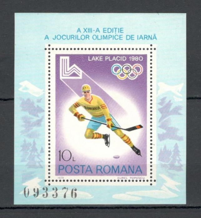 Romania.1979 Olimpiada de iarna LAKE PLACID-Bl. YR.680