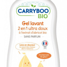 Sampon si gel dus delicat pentru beleusi, fara parfum, cu extract de caise BIO, 500ml, Carryboo