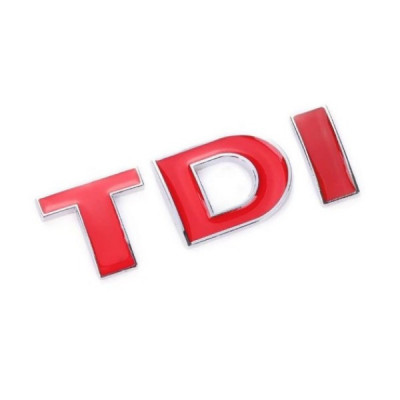Emblema TDI Crom Complet Rosu metalica foto