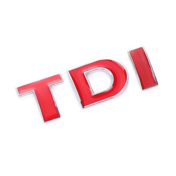 Emblema TDI Crom Complet Rosu metalica