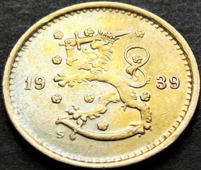 Moneda istorica 50 PENNIA - FINLANDA, anul 1939 * cod 1492 B