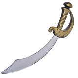 Sabie Pirat, Plastic, Lungime 45cm, Auriu, Oem