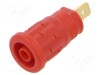 Conector banană 4mm soclu roșu 24A 1kV aurit Hirschmann T&amp;M