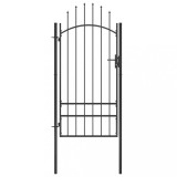 vidaXL Poartă de grădină, negru, 1 x 2,5 m, oțel