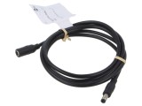 Cablu DC Goobay 5,5x2,5 mm, mufă și soclu drept, 1,5m, negru
