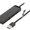 Hub USB 3.0 PnP Negru cu 4 Porturi 5Gbps