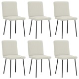 vidaXL Scaune de bucătărie, 6 buc., crem, catifea 3315565