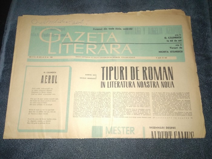 ZIARUL GAZETA LITERARA 25 IUNIE 1964