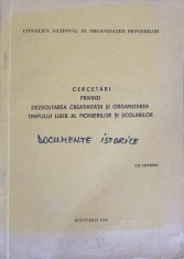 CERCETARI PRIVIND DEZVOLTAREA CREATIVITATII SI ORGANIZAREA TIMPULUI LIBER AL PIONIERILOR SI SCOLARILOR-G. F-244261 foto