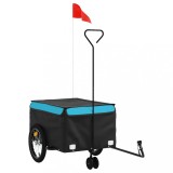 Cumpara ieftin Remorca pentru biciclete, negru si albastru, 45 kg, fier