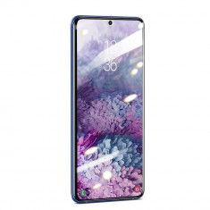 Set 2 x Folie Samsung S20 Ultra, Filtru Anti Raze UV, Montare cu Adeziv Lampa si Adeziv UV, 0.25 mm, 3D, Baseus foto