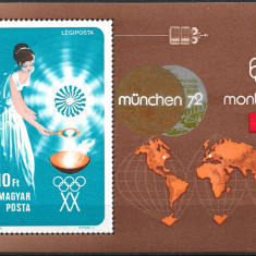 Ungaria - 1973 - Jocurile Olimpice din Munich - coliță dantelată neuzată (T240)
