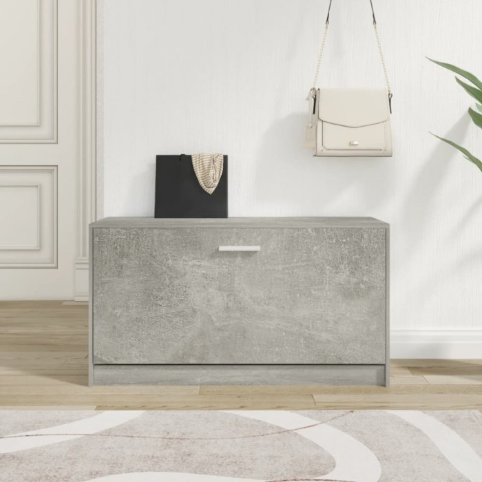 vidaXL Bancheta pantofar, gri beton, 80x24x45 cm, lemn compozit 342642