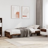 VidaXL Cadru pat fără saltea stejar fumuriu, 90x200 cm, lemn prelucrat