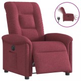 vidaXL Fotoliu rabatabil electric, roșu vin, material textil