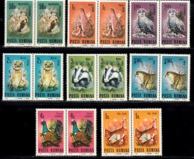 A11 TX10 6 - 1985 - Fauna protejata - perechi de cate doua timbre foto