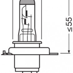 SET 2 BECURI 12V H4 60/55 W NIGHT BREAKER +200% OSRAM