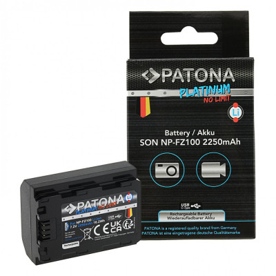 Acumulator Patona Platinum NP-FZ100 cu USB-C 2250mAh compatibil Sony-1360 foto