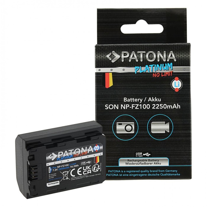 Acumulator Patona Platinum NP-FZ100 cu USB-C 2250mAh compatibil Sony-1360