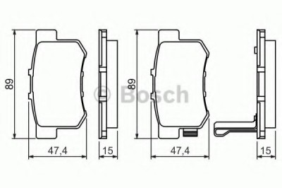 Set placute frana,frana disc HONDA CIVIC VII Cupe (EM2) (2001 - 2005) BOSCH 0 986 461 006 foto