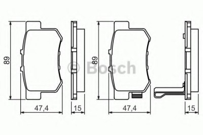 Set placute frana,frana disc HONDA CIVIC IX Limuzina (FB, FG) (2011 - 2016) BOSCH 0 986 461 006 foto