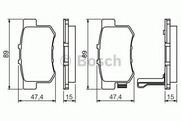 Set placute frana,frana disc HONDA CIVIC VII Cupe (EM2) (2001 - 2005) BOSCH 0 986 461 006