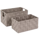 Set cosuri de depozitare cu cadru metalic, Neirini, Taupe, 27 x 17 x 15 cm, 2 buc