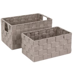 Set cosuri de depozitare ConceptSeller cu cadru metalic, Taupe, 27 x 17 x 15 cm, 2 bu foto