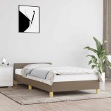 Cumpara ieftin Cadru de pat cu tăblie fără saltea, taupe, 80x200 cm, textil