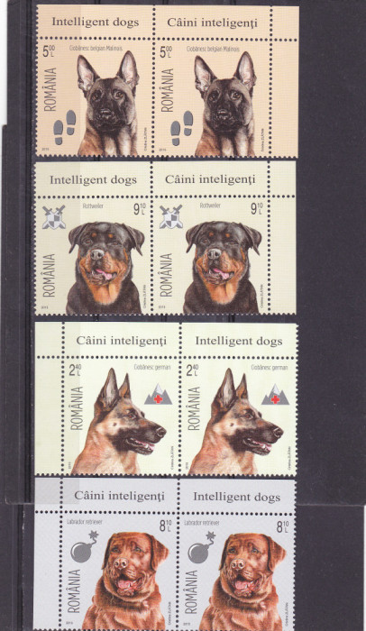 CAINI INTELIGENTI SERIE IN PERECHE,2015,Lp.2084, MNH ** ROMANIA