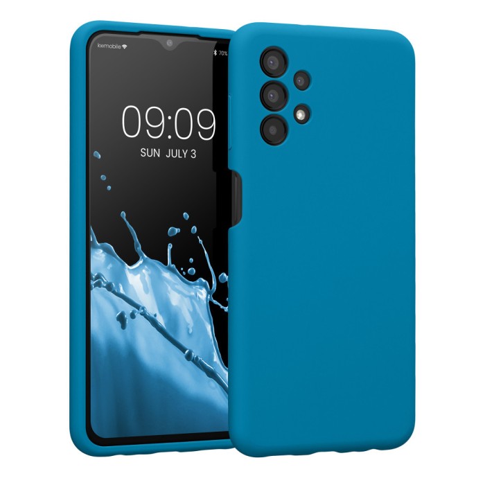 Husa Kwmobile pentru Samsung Galaxy A13, Silicon, Albastru, 57832.224