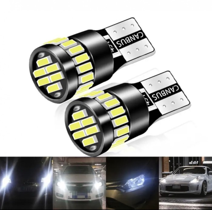 set 2 leduri t10 w5w, canbus ,alb 6000k, 24v