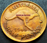 Cumpara ieftin Moneda istorica HALF PENNY - AUSTRALIA, anul 1948 * cod 2535 = ERORI, Australia si Oceania