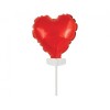 Balon folie mini cu bat in forma de inima rosu, Godan
