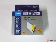 Cartus compatibil NOU Cyan pentru imprimanta Epson Stylus SX200 SX400 D120 DX4000 DX9400 CET712 101 foto